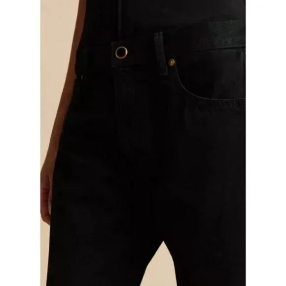 💕KHAITE💕 The Kyle Low Rise Straight Leg Jeans ~ Wilcox Faded Black 28 NWT - Picture 6 of 9